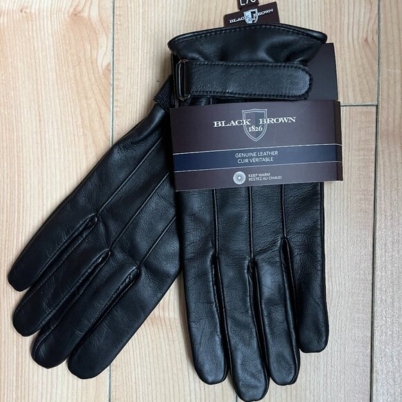 Mens Black Leather Gloves - Picture 1 of 3
